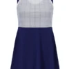 Abito da donna in jersey a rete blu navy con pantaloncini interni
