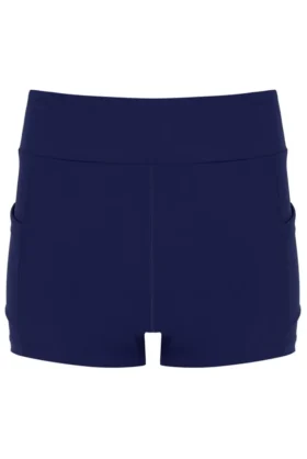 Abito da donna in jersey a rete blu navy con pantaloncini interni