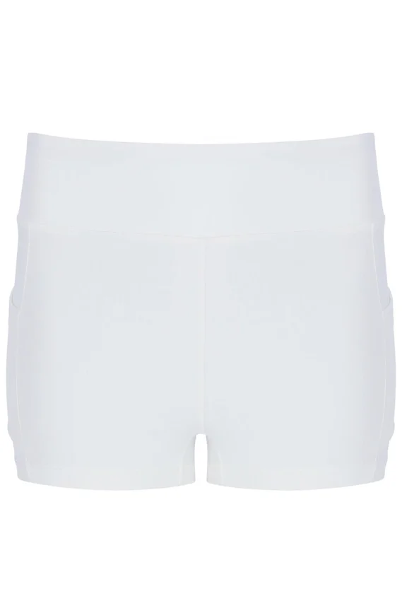 Abito in jersey a rete da donna Off White con pantaloncini interni