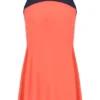 Abito in jersey da donna arancione neon con pantaloncini interni