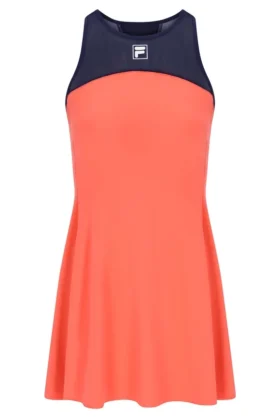 Abito in jersey da donna arancione neon con pantaloncini interni