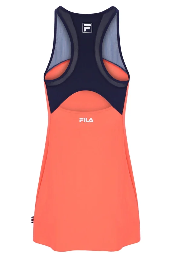 Abito in jersey da donna arancione neon con pantaloncini interni