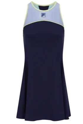 Abito in jersey da donna blu navy scuro con pantaloncini interni