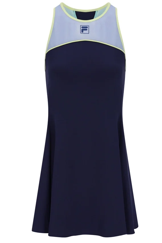 Abito in jersey da donna blu navy scuro con pantaloncini interni