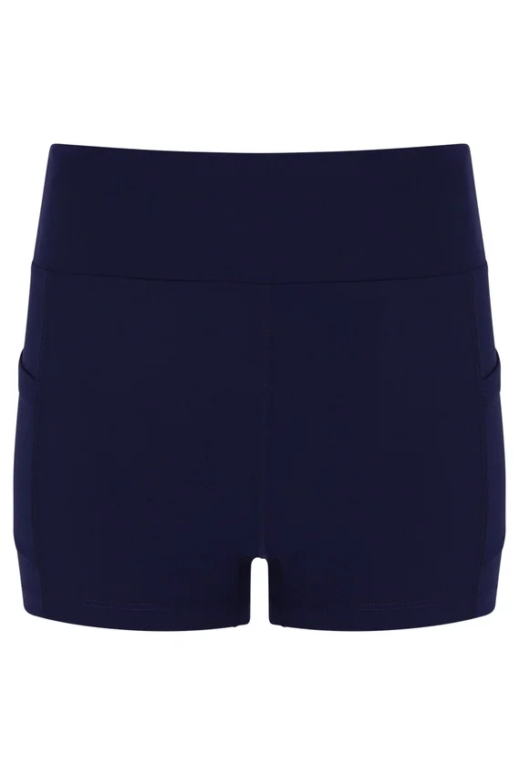 Abito in jersey da donna blu navy scuro con pantaloncini interni