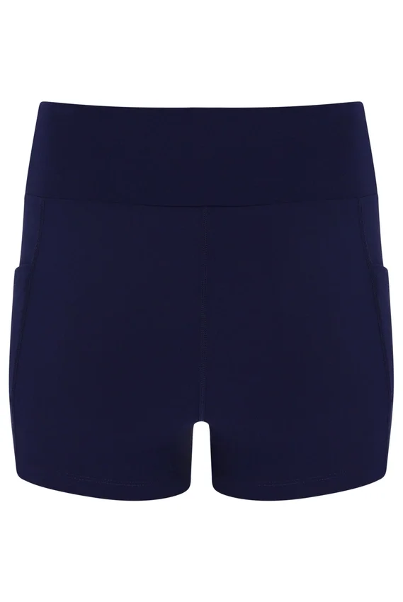 Abito in jersey da donna blu navy scuro con pantaloncini interni