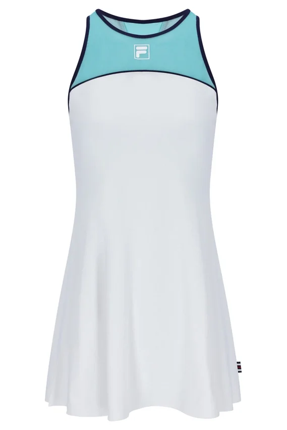 Abito in jersey da donna color acquamarina con pantaloncini interni