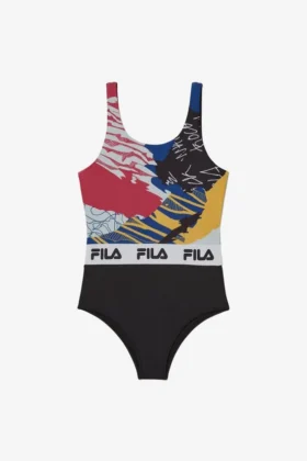 Body con stampa all-over multicolore