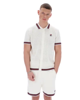 Camicia in maglia all'uncinetto Gardenia Domenico con bordi a contrasto