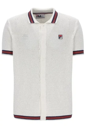 Camicia in maglia all’uncinetto Gardenia Domenico con bordi a contrasto