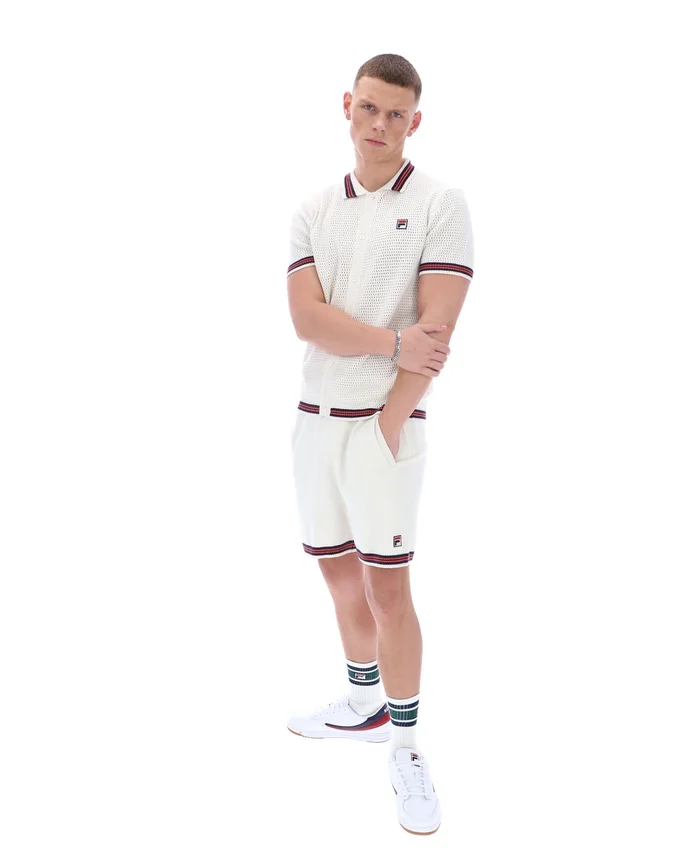 Camicia in maglia all'uncinetto Gardenia Domenico con bordi a contrasto