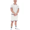 Camicia in maglia all'uncinetto Gardenia Domenico con bordi a contrasto
