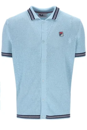 Camicia lavorata all’uncinetto Skyway Domenico con bordino a contrasto