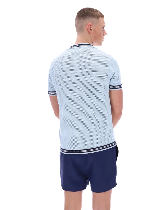 Camicia lavorata all’uncinetto Skyway Domenico con bordino a contrasto