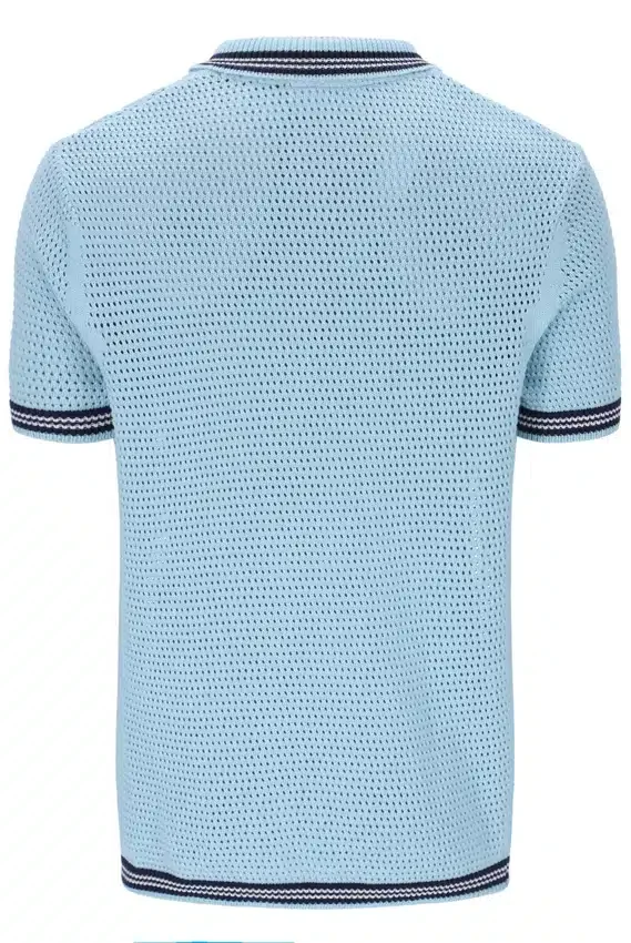 Camicia lavorata all’uncinetto Skyway Domenico con bordino a contrasto