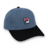 Cappellino da baseball vintage in velluto a coste Clarke con blocchi di colore indaco