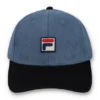 Cappellino da baseball vintage in velluto a coste Clarke con blocchi di colore indaco