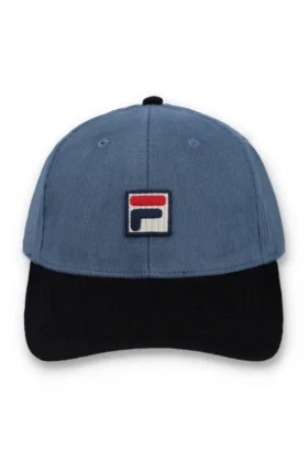 Cappellino da baseball vintage in velluto a coste Clarke con blocchi di colore indaco
