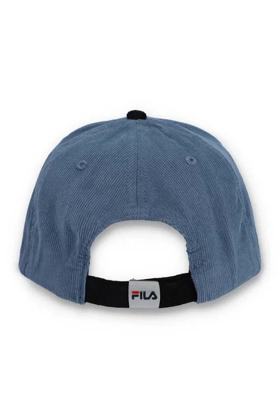 Cappellino da baseball vintage in velluto a coste Clarke con blocchi di colore indaco