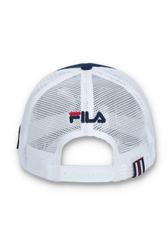 Cappellino Fila Navy Wells Slogan in neoprene con retro in rete