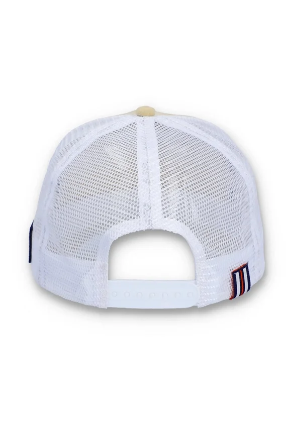 Cappellino Hazza Large 1911 classico beige con retro in rete ricamato