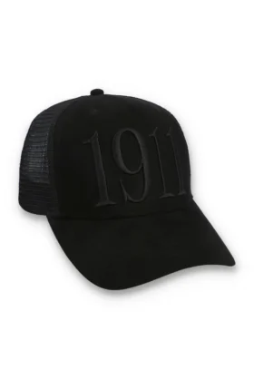 Cappellino Hazza Large 1911 con retro in rete e ricamo, nero