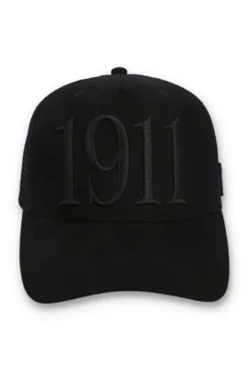 Cappellino Hazza Large 1911 con retro in rete e ricamo, nero