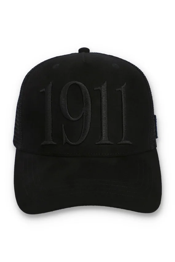 Cappellino Hazza Large 1911 con retro in rete e ricamo, nero