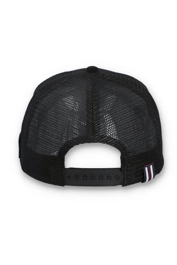 Cappellino Hazza Large 1911 con retro in rete e ricamo, nero