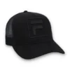 Cappellino Turo Large F-Box in pelle scamosciata con ricamo tono su tono e retro in rete, nero