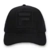 Cappellino Turo Large F-Box in pelle scamosciata con ricamo tono su tono e retro in rete, nero