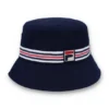 Cappello a secchiello blu con striscia Heritage