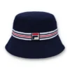 Cappello a secchiello blu con striscia Heritage