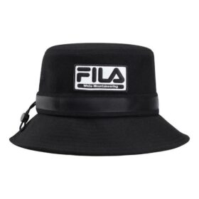 Cappello a secchiello casual con logo Fila x White Mountaineering "Black White"
