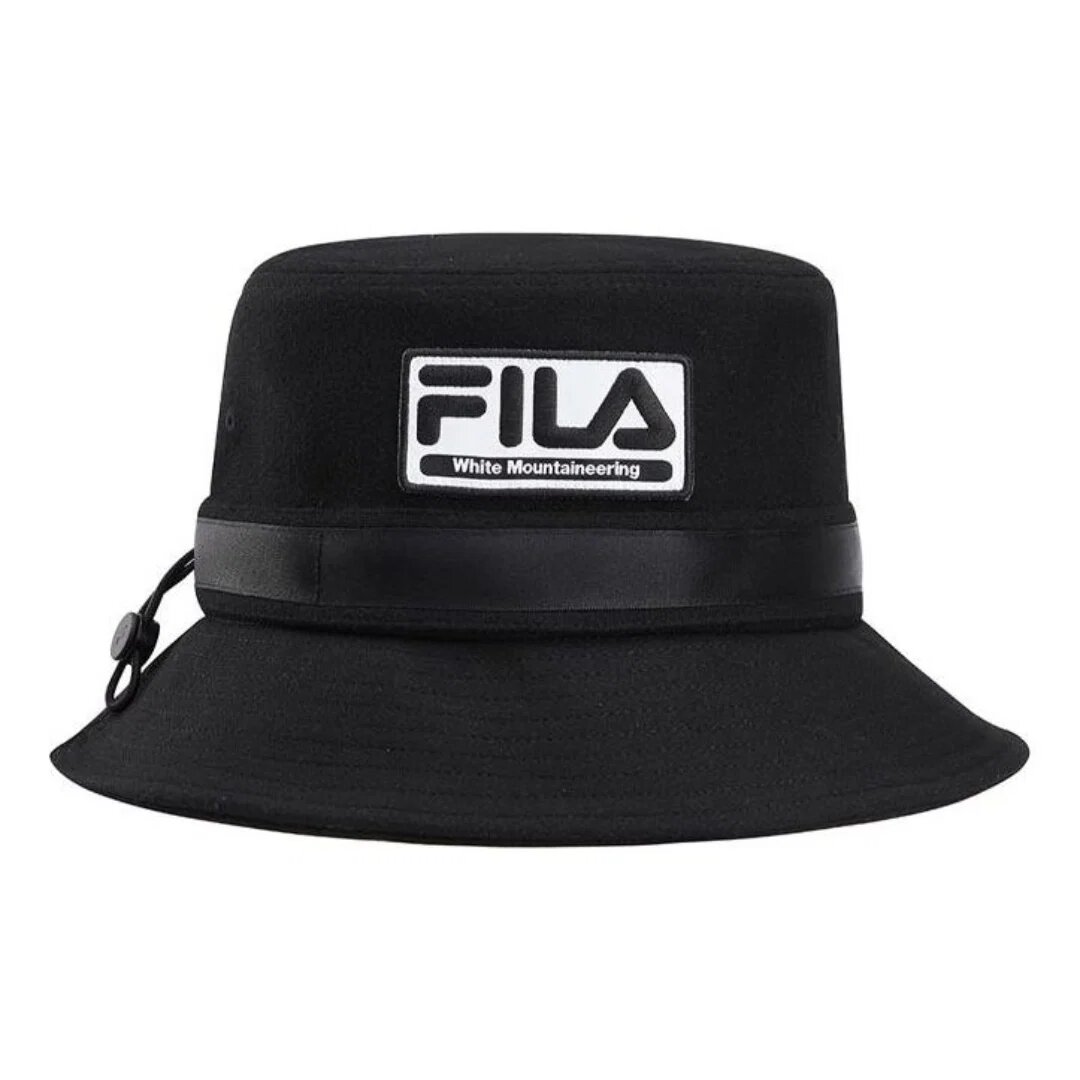 Cappello a secchiello casual con logo Fila x White Mountaineering "Black White"