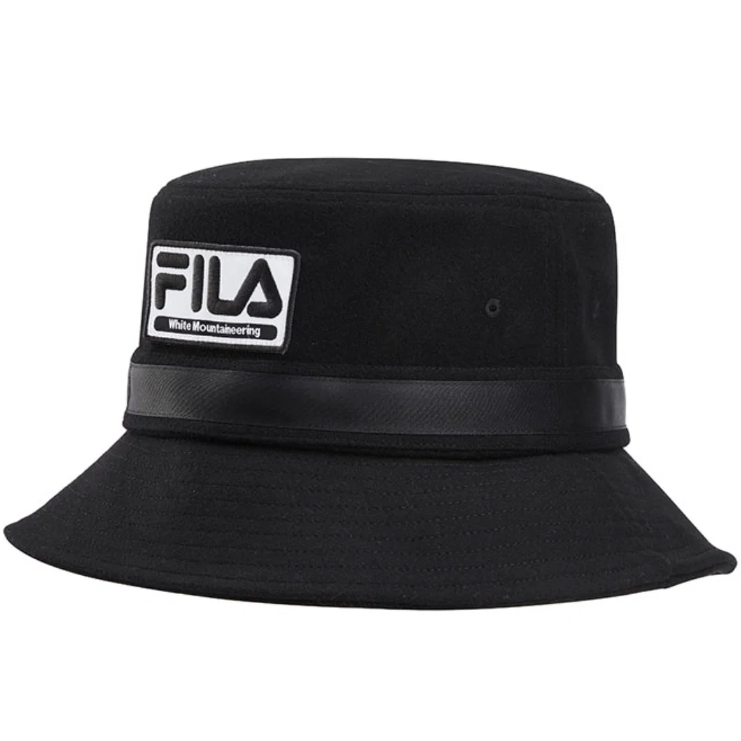 Cappello a secchiello casual con logo Fila x White Mountaineering "Black White"
