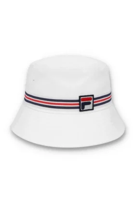 Cappello a secchiello Heritage Stripe bianco