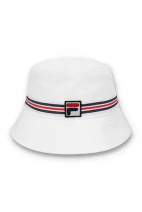 Cappello a secchiello Heritage Stripe bianco
