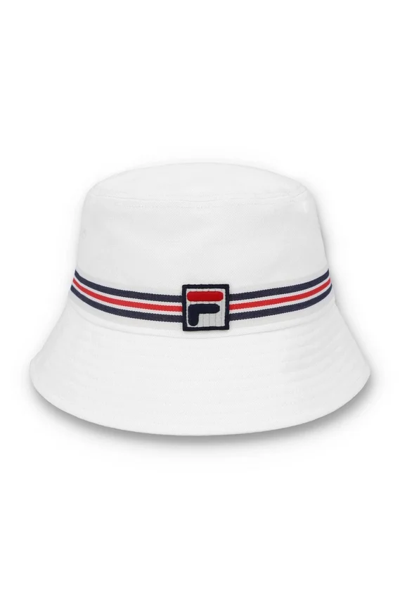 Cappello a secchiello Heritage Stripe bianco