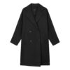 Cappotto in maglia a mezza lunghezza Milano in tinta unita "Nero"