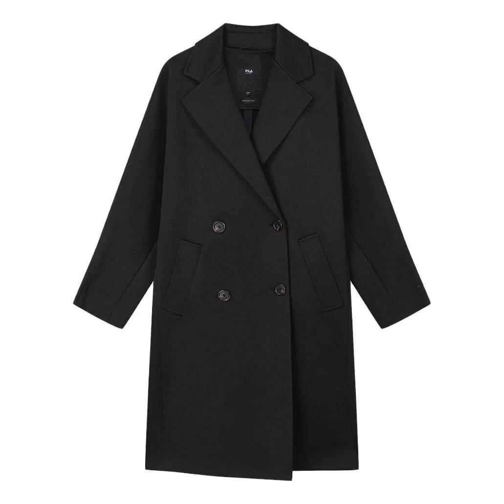 Cappotto in maglia a mezza lunghezza Milano in tinta unita "Nero"