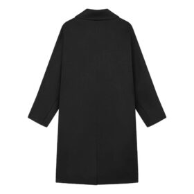 Cappotto in maglia a mezza lunghezza Milano in tinta unita “Nero”