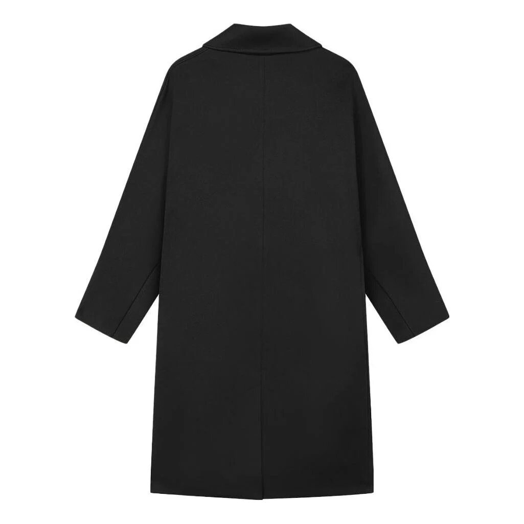 Cappotto in maglia a mezza lunghezza Milano in tinta unita "Nero"