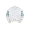 Felpa con cappuccio a mezza zip e collo alto in stile sportivo a colori contrastanti, bianca