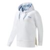 Felpa con cappuccio asimmetrica e orlo sfalsato "Bianco Blu"