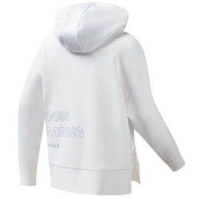 Felpa con cappuccio asimmetrica e orlo sfalsato “Bianco Blu”