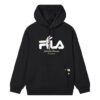 Felpa con cappuccio e logo "Black White"