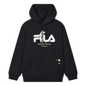 Felpa con cappuccio e logo "Black White"