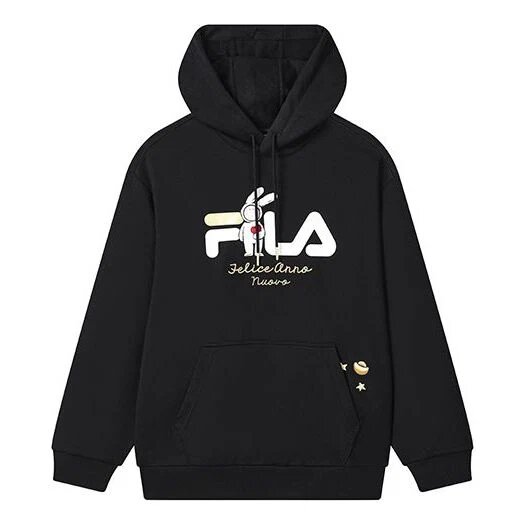 Felpa con cappuccio e logo "Black White"