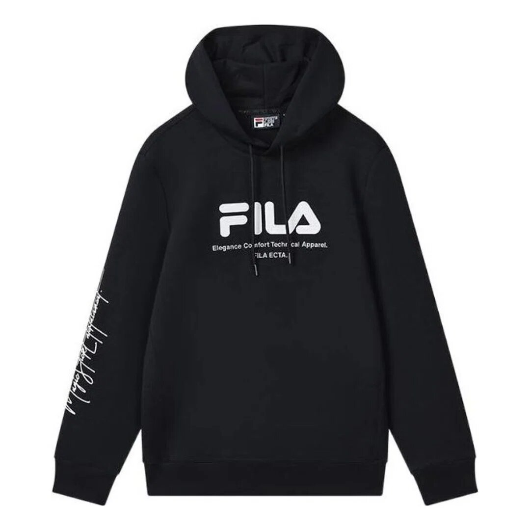 Felpa con cappuccio e logo "Black White"
